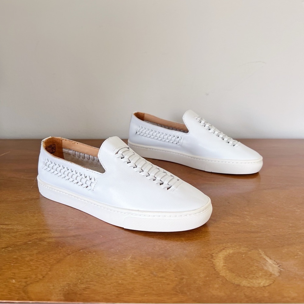 Soludos • Woven Leather Platform Sneakers white slip on flatform boho summer